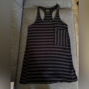 Roxy Black and Charcoal Striped Racerback Tank